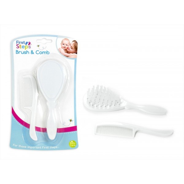 Baby Brush & Comb Set White (12)