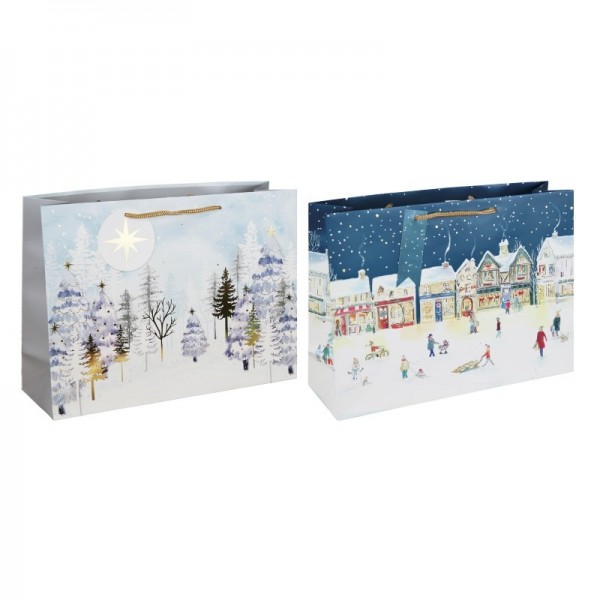 Assorted Winter Scene Large Shopper (12)