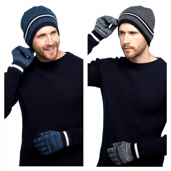 Mens Hat & Touchscreen Glove Set (12)