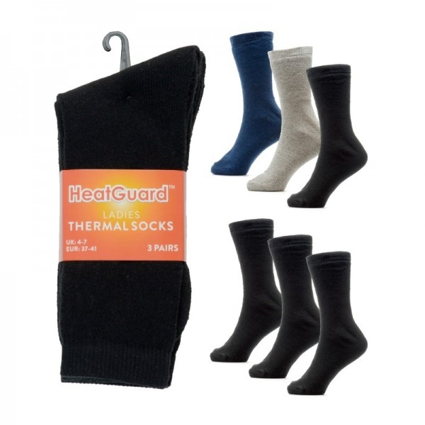 Ladies 3pk Heatguard Thermal Socks (12)