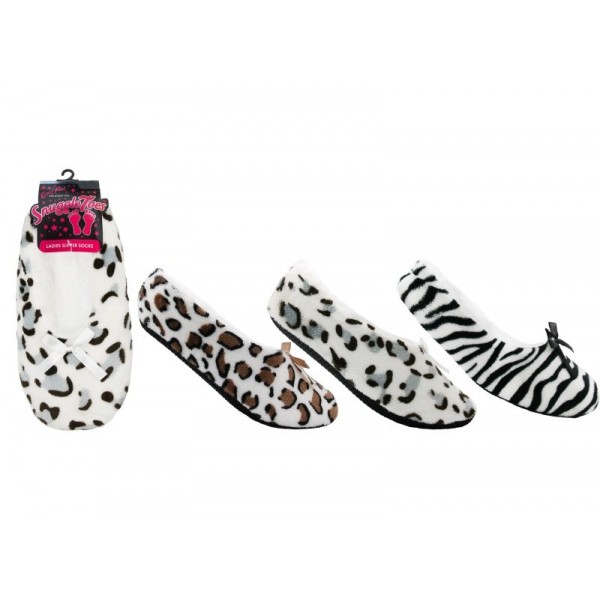 Ladies 'snuggle Toes' Animal Design Slipperette (12)