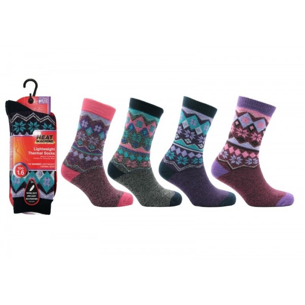 Ladies 1pk Hm Thermal Fairisle Sock (12)