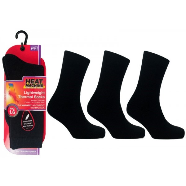 Ladies 1pk Hm Thermal Black Sock (12)