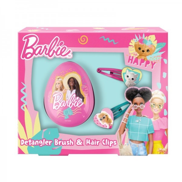 Barbie Detangler Brush & Hair Clips (6)