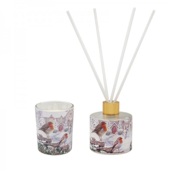 Christmas Robins Candle/diffuser (6)