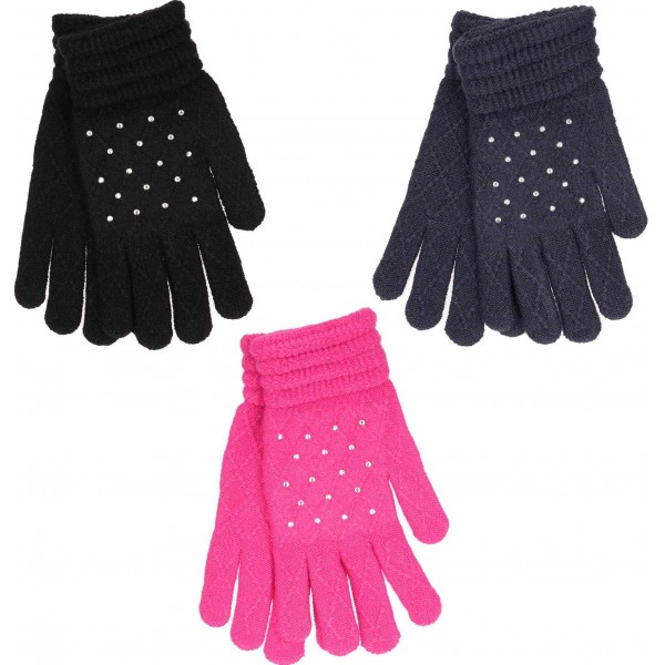 Ladies Gloves With Diamantes (12)