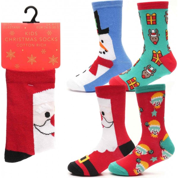 Kids Cotton Rich Christmas Design Socks (Zero Vat) (12)