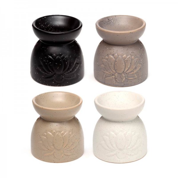 Eden Stone Effect Embossed Lotus Ceramic Oil & Wax Melt Burner (6)