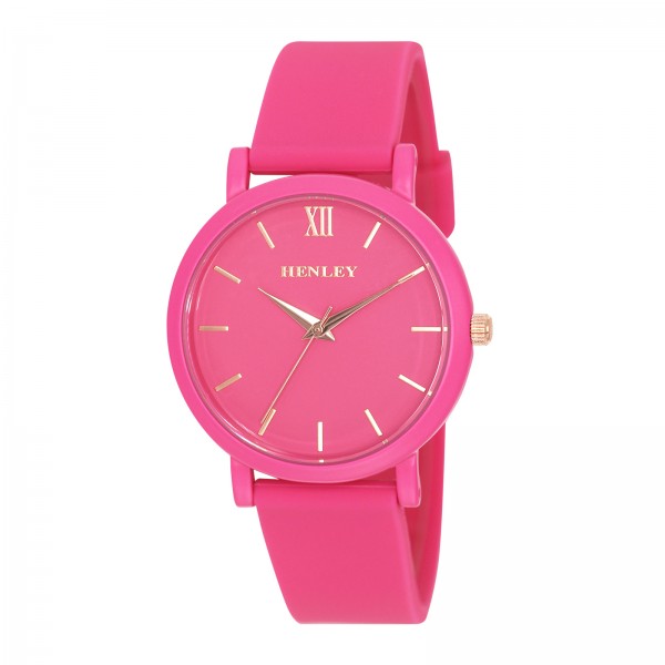 Ladies Watch Pink Silicone Band 