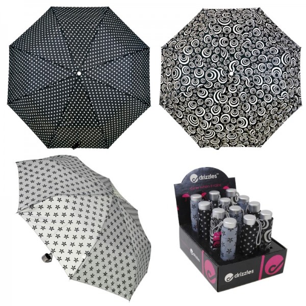 Umbrella - Ladies Black And White Ladies Print